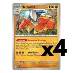 4x Hariyama 073/132 x4 - Mega Evolutions - Pokemon TCG - Playset Holo Rare - Image 1