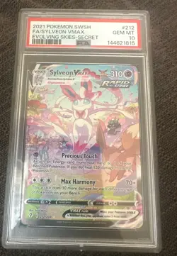 Pokemon Sylveon VMAX 212/203 Evolving Skies Secret Rare Holo PSA 10 - Image 3