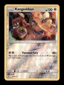 KANGASKHAN 47/68 R HIDDEN FATES POKEMON REVERSE HOLO NM/M - Image 1