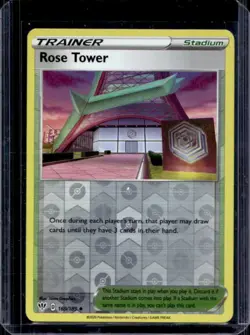 2020 Pokemon SWSH Darkness Ablaze Rose Tower Reverse Holo #169/189 - Image 1