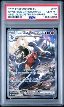 2025 POKEMON DRI SPECIAL ILLUSTRATION RARE #232 CYNTHIA'S GARCHOMP EX PSA 10 - Image 1
