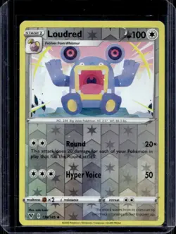 2020 Pokemon SWSH Vivid Voltage Loudred Reverse Holo #136/185 - Image 1