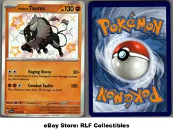 2024 Pokemon, Paldean Fates, #172/091 Paldean Tauros, Holo Shiny Rare - Image 1