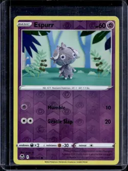 2022 Pokemon SWSH Silver Tempest Espurr Reverse Holo #081/195 - Image 1