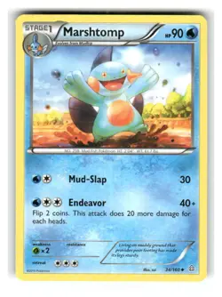 Marshtomp 34/160 Uncommon Primal Clash Pokemon Lightly Played - Image 1