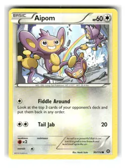 Aipom 90/114 Common Steam Siege Pokemon Lightly Played - Image 1