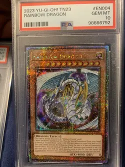 2023 Yugioh TN23-EN004 Rainbow Dragon Quarter Century Secret Rare Limited PSA 10 - Image 1
