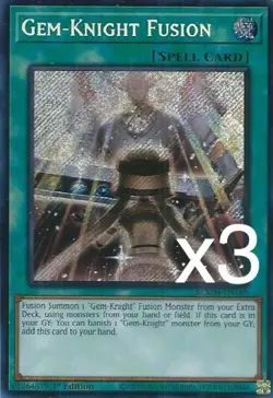 3X Yugioh Gem-Knight Fusion BLMM-EN160 1st Edition Secret Rare NM - Image 1