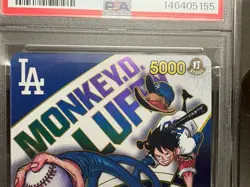 2025 ONE PIECE PROMOS DODGERS X ONE PIECE NIGHT #010 MONKEY D. LUFFY PSA 5 READ - Image 3