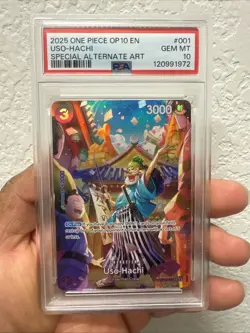 PSA 10 Uso-Hachi ST18-001 SP (OP10) Royal Blood One Piece TCG English Usopp Foil - Image 1