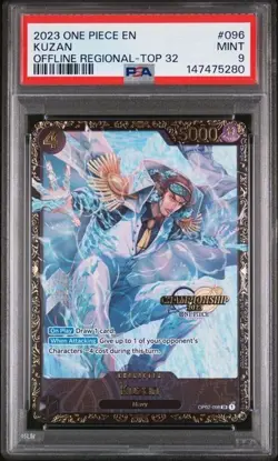 One Piece CCG Kuzan Offline Regional Top 32 Promo OP02-096 PSA 9 - Image 1