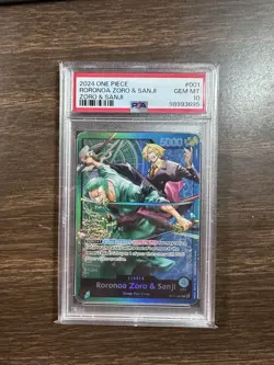 Roronoa Zoro & Sanji 2024 One Piece ST12 #001 Leader PSA 10 - Image 1