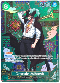 One Piece Dracule Mihawk Azure Sea's Seven OP12-030 English Character SP - Image 1