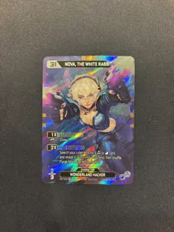 Neuroscape TCG Nova The White Rabbit Foil Alt Art Rare Card Genesis Pack Fresh - Image 1