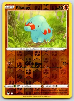 Phanpy - Reverse Holo - Silver Tempest 091/095 Pokemon Card - Image 1