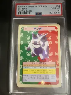 Pokemon Japanese PSA 10 Gengar 1997 Topsun Green Back #94 - Image 1