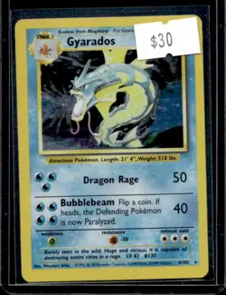 1999 Pokemon Unlimited Gyarados Rare Holo #6/102 - Image 1