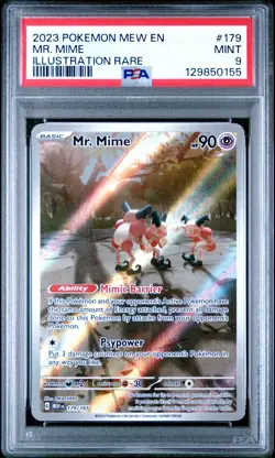 2023 POKEMON MEW EN-151 ILLUSTRATION RARE #179 MR. MIME - PSA 9 MINT! - Image 1