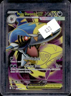 2025 Pokemon Phantasmal Flames Mega Sharpedo ex Ultra Rare #113/094 - Image 1