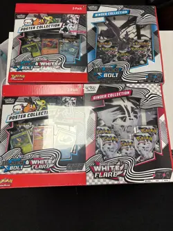 Pokemon Black Bolt and White Flare Binder + Poster Collection Sam's Club Bundles - Image 1