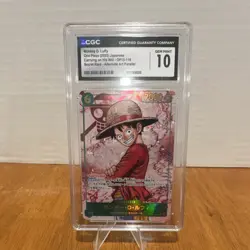 CGC 10 Monkey D. Luffy One Piece OP13-118 Secret Rare Alternate Art Japa… - Image 1