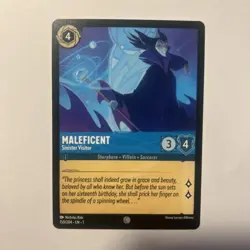 Disney Lorcana Demo Maleficent Sinister Visitor Card - Rare - Image 1