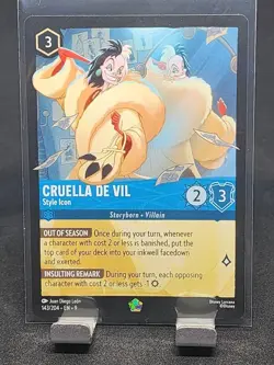 Disney Lorcana Fabled Cruella De Vil Style Icon 143/204 Legendary Nonfoil NM - Image 1