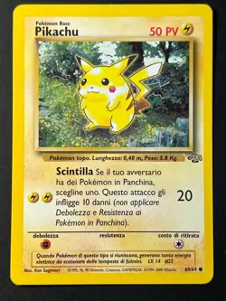 Pikachu 60/64 Italian Jungle Unlimited Common WOTC Pokemon Card - LP - - Image 1