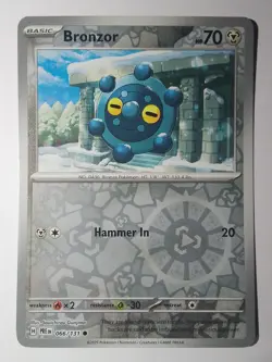 Bronzor 066 Reverse Holo Prismatic Evolutions Pokemon card - Image 1