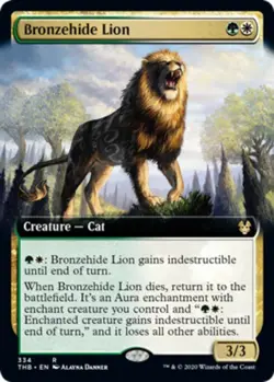 x1 Bronzehide Lion - Extended Art R MTG Theros Beyond Death M/NM, English - Image 1