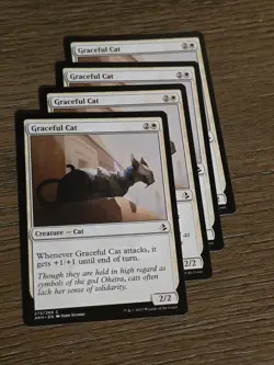 Graceful Cat x4 [Amonkhet] Magic: The Gathering MTG FREE Shipping - Image 1
