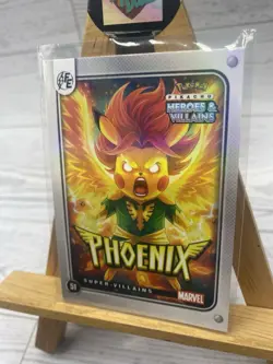 Pikachu as Phoenix #51 Holo Marvel Heroes & Villains (Non-Pokemon Fan Art) Card - Image 3