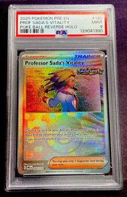 2025 Pokemon Prismatic Evolutions #120 PROFESSOR SADA'S VITALITY POKE BALL PSA 9 - Image 1