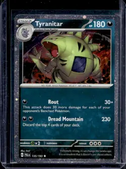 2023 Pokemon SV Paldea Evolved Tyranitar Cosmos Holo #135/193 - Image 1