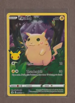 Pokemon Celebrations Pikachu 5/25 Card Plus Flying, Surfing, & Prof. Oak Cards - Image 1