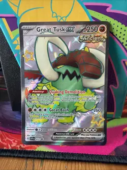 2024 POKEMON SVP Great Tusk EX 072 Full Art Ancient PROMO TCG CARD 250 HP NM+ - Image 1