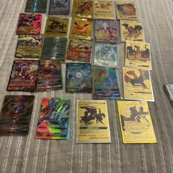 Pokemon GX Full Art Holo Card Lot 21 Cards Charizard Eevee Mewtwo Tapu Koko - Image 1