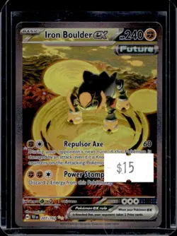 2024 Pokemon Temporal Forces Iron Boulder ex #207/162 - Image 1