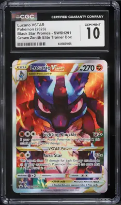 2023 Pokemon SWSH Promo Crown Zenith ETB Lucario VSTAR #SWSH291 CGC 10 - Image 1