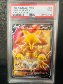Alakazam V Full Art PSA 9 172/185 Vivid Voltage Pokemon Card MINT FA - Image 2