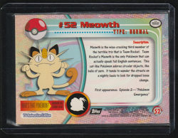 Meowth #52 Pokemon 1999 Topps TV Series 1 - Pokemon Topps TCG Set - Meowth - Image 2