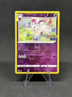 Reverse Holo Sylveon 035/078 Holo Rare Pokemon Go Pokemon Card NM - Image 1