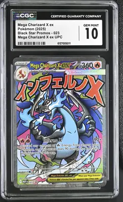 Mega Charizard X ex 2025 Pokemon Black Star Promos CGC 10 #023 - Image 1