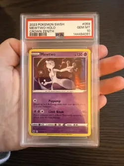 Mewtwo 059/159 Holo 2023 Pokemon SWSH Crown Zenith PSA 10 Gem Mint - Image 3
