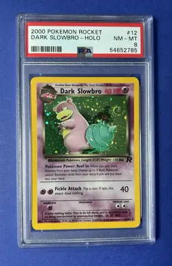 2000 Pokemon Rocket Dark Slowbro Holo #12 PSA 8 NM-MT** Nice Swirl** - Image 1