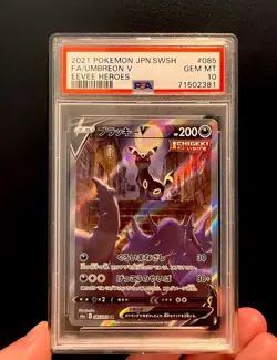 BEAUTIFUL Pokemon TCG Umbreon V 085/069 Japanese Eevee Heroes Alt Art PSA 10 - Image 1