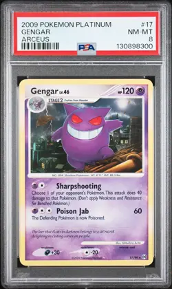 2009 POKEMON PLATINUM ARCEUS #17 GENGAR PSA 8 - Image 1