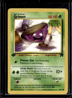 2000 Pokemon Team Rocket First Edition Grimer #57/82 - Image 1