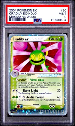 Cradily EX 90/95 Team Magma vs Team Aqua Holo Pokemon 20004 PSA 9 - Image 1