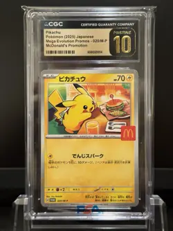 2025 CGC 10 Graded Pokemon Pikachu 020/m-p Mcdonald's Japanese PRISTINE - Image 1